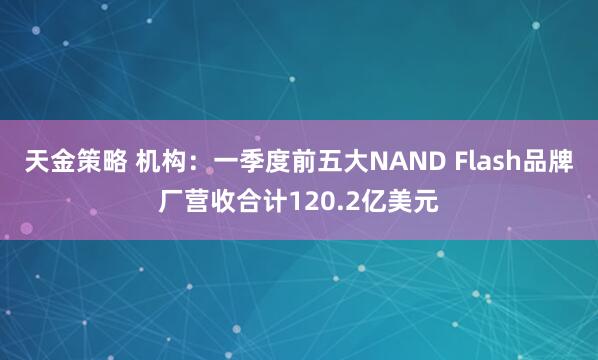 天金策略 机构：一季度前五大NAND Flash品牌厂营收合计120.2亿美元